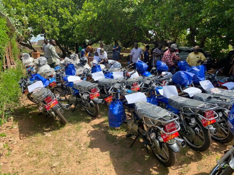 Financial Committee Chairman Of NDC Savannah Region Donates Motorbikes to 7 Constituencies in The Region