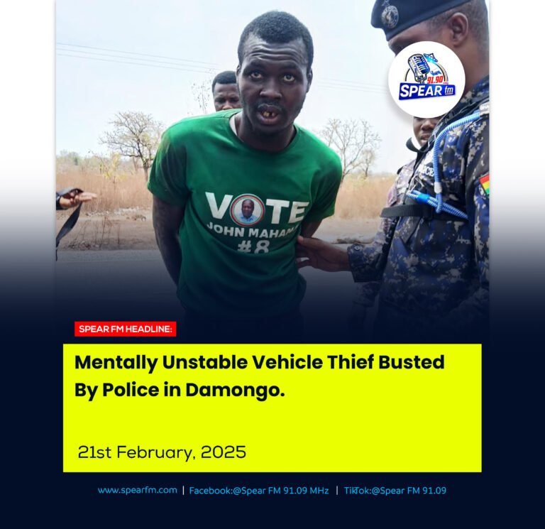 Mentally Unstable Vehicle Thief Busted By Police In Damongo