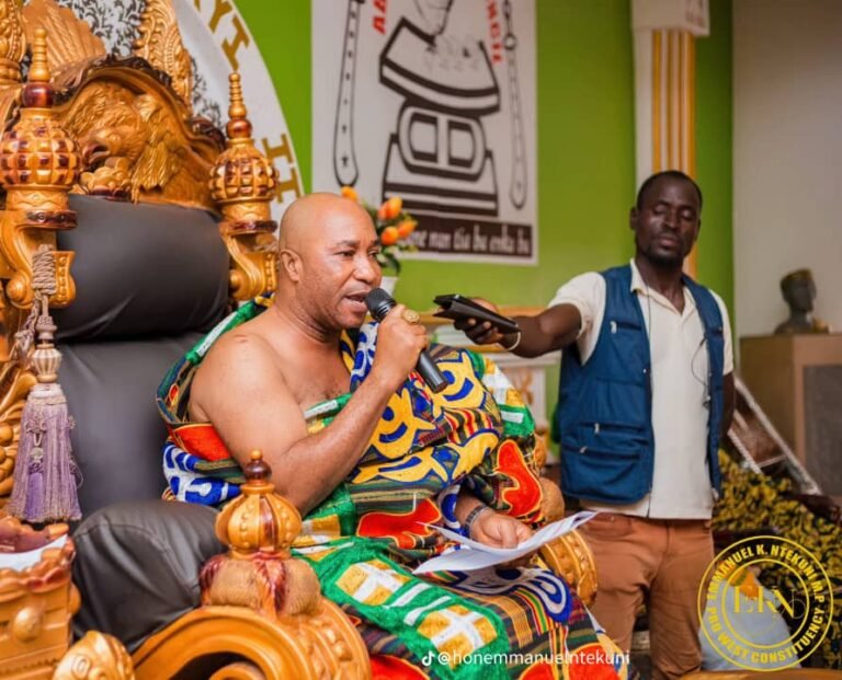 Omanhene of Abease Calls for Development, Welcomes Bono East Regional Minister