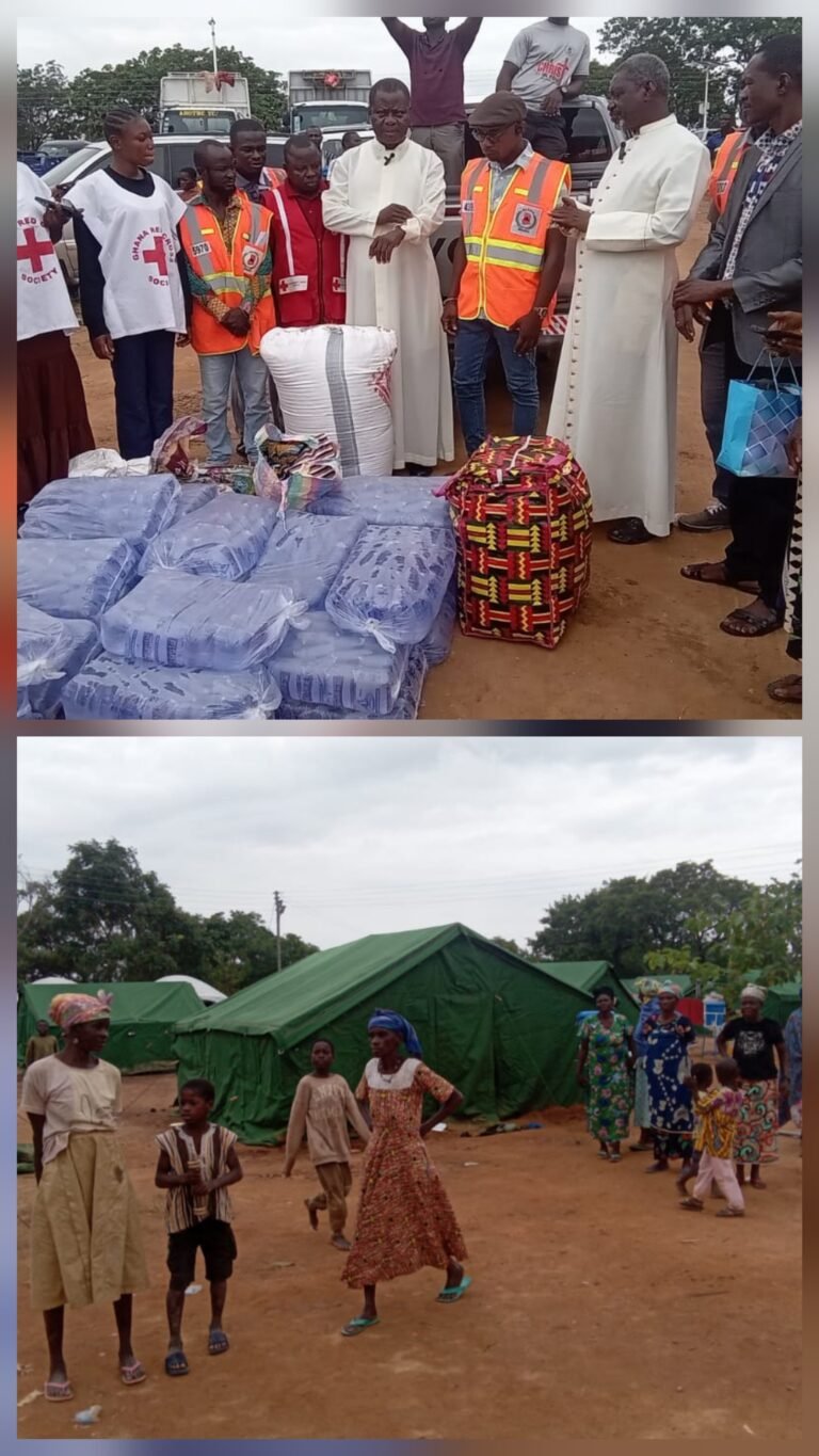 Damongo Catholic Diocese Extends Relief Support to Gbinyiri Conflict Victims